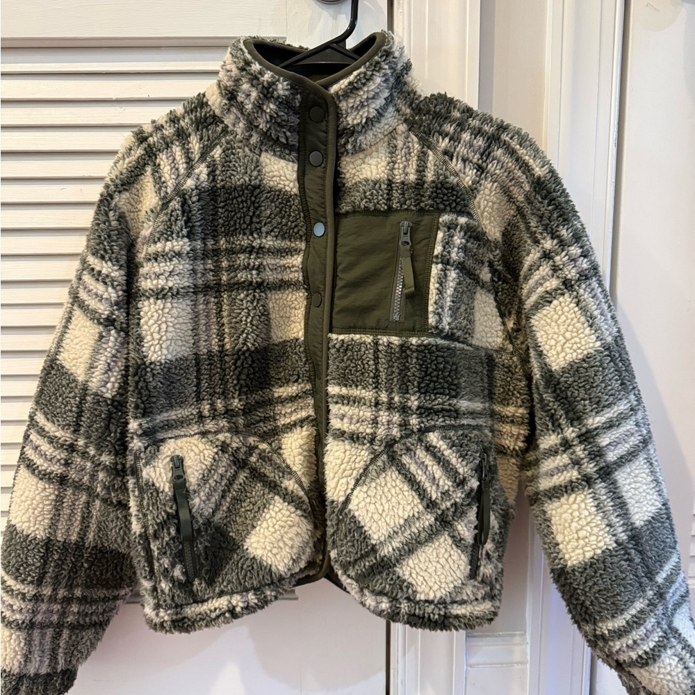 Blank NYC Women's Plaid Sherpa Jacket
